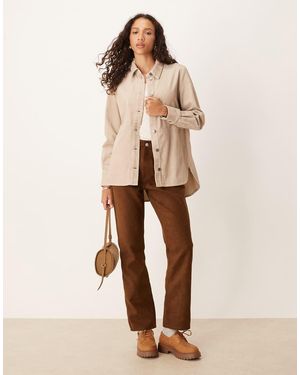 Jdy Relaxed Fit Cord Shacket - Natural