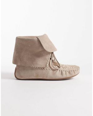 Bronx Savann-a - bottines à lacets et franges en daim - naturel - Neutre
