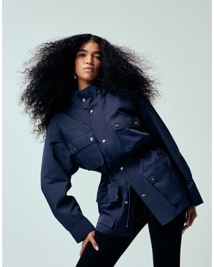 ASOS Funnel Neck Utility Detail Jacket - Blue