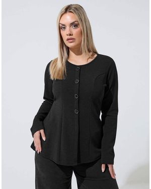 Yours Clothing Long Sleeve Seam Detail Top - Black