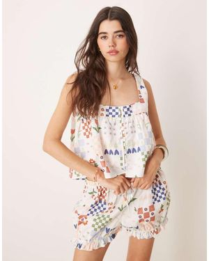 ASOS Top De Tirantes Estilo Babydoll Con De - Blanco