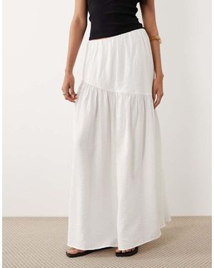 Gina Tricot Dropped Waist Maxi Skirt - Natural