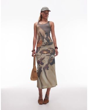 ASOS Vestido Largo Con Cuello Ancho Y De - Blanco