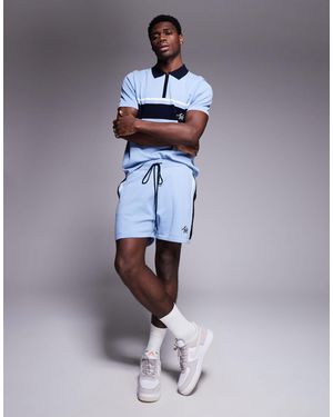 Alma de Ace Knitted Polo T-shirt - Blue