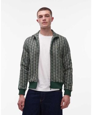 Lacoste Zip Through Monogram Track Jacket - Grey