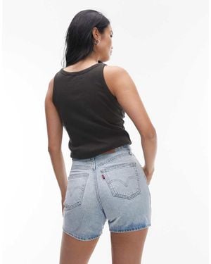 Levi's Cinch Waist Mid-thigh Denim Shorts - Blue
