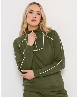 Long Tall Sally Pipe Quarter Zip Sweatshirt - Green