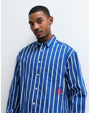 ASOS Oversize-hemd mit streifen und platzierter stickerei - Blau