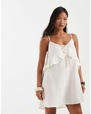 Vero Moda Frill Trim Cami Mini Dress - White