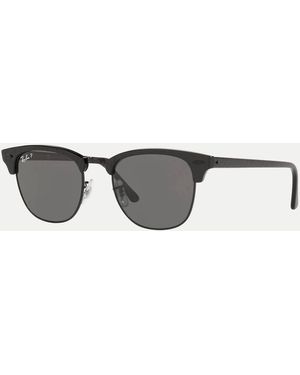 Ray-Ban Gafas De Sol Negras Con Montura Rectangular Y Lentes Negras Polarizadas Clubmaster Classic De -Negro