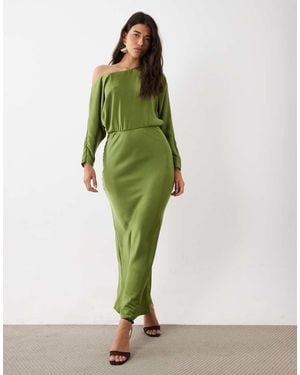 ASOS Maxi Jurk Met Verlaagde Schouders - Groen