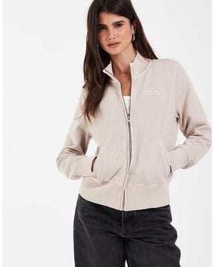 Levi's Slim-Fit Trui Met Rits En Opstaande Kraag - Naturel