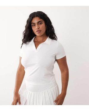 4505 Curve Active Short Sleeve Tennis Polo Top - White