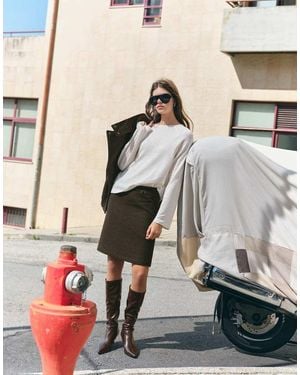 Pull&Bear Minigonna A Quadri Con Cintura - Neutro