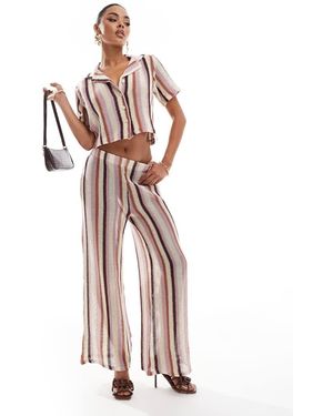River Island Pantaloni A Fondo Ampio Medio - Bianco
