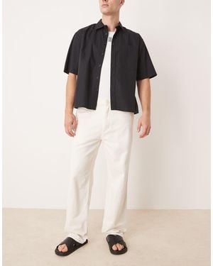Mango Cotton And Linen Mix Straight Jean - Natural