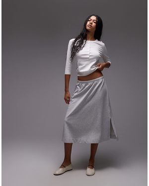 ARKET Pure Cotton Pull On Midaxi Skirt - Gray