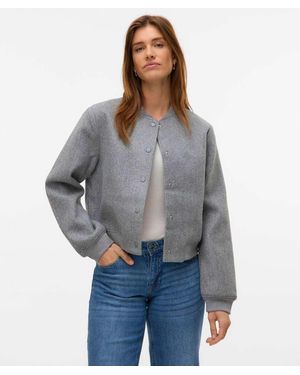 Vero Moda Chaqueta Bomber Gris Medio Jaspeado De