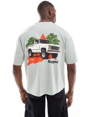 ASOS Boxy Oversized T-shirt With Car Graphic - White