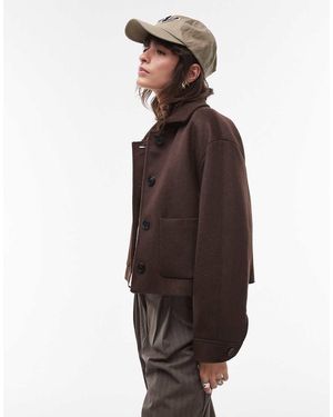 Mango Brushed Jacket - Brown