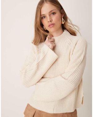 Jdy Maglione Accollato Crema Con Spacco Laterale - Neutro