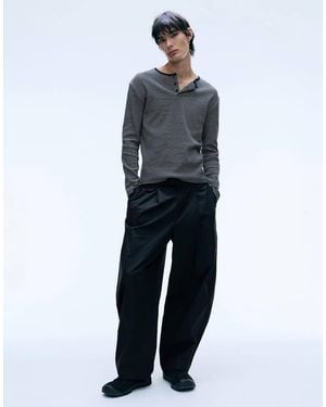 Weekday Pantaloni Chino A Gamba Bombata Neri - Blu