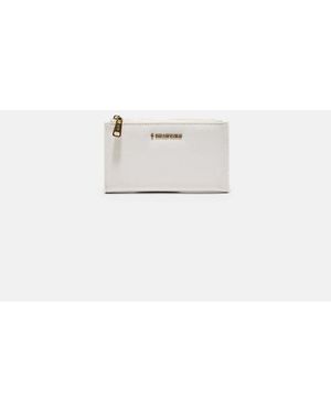 Stradivarius Long Saffiano Card Holder Purse - White