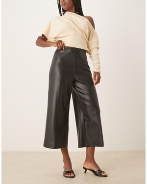 Never Fully Dressed Pu Culotte Trousers - Natural
