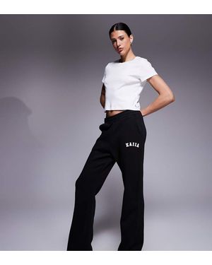 Kaiia Tall Cotton Blend Embroidered Logo Wide Leg Joggers - Blue