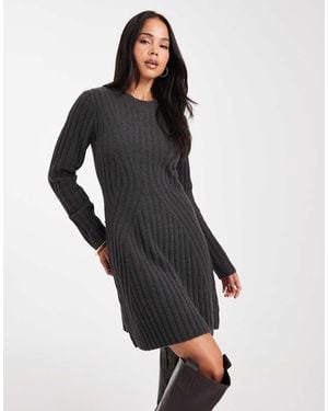 ASOS Knitted Structured Mini Dress - Black