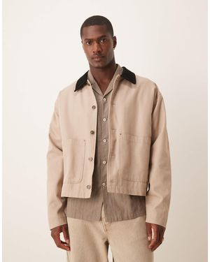 ASOS Harrington Jacket With Cord Collar - Blue
