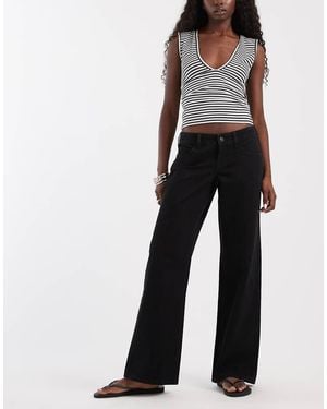 Hollister Ultra Low Rise Baggy Jeans - Zwart