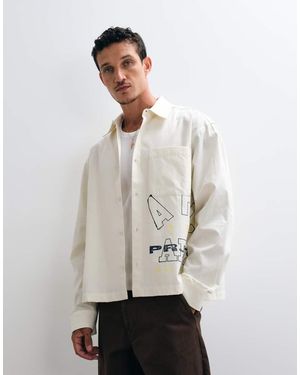 ASOS Camicia Popeline Squadrata Oversize Con Stampa - Neutro