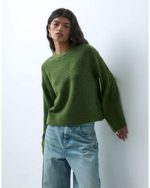 ONLY Long Sleeve O-neck Pullover Knit Jumper - Green