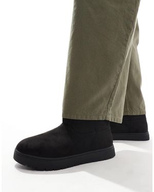 Pull&Bear Fur Lined Faux Suede Boot - Green