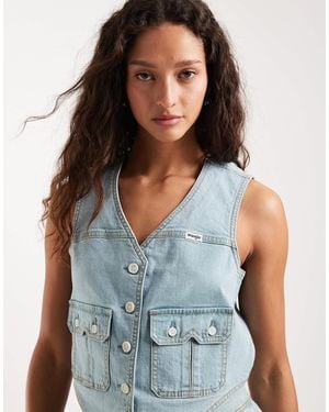 Wrangler Denim-weste - Blau