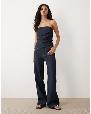 Mango Isola Straight Jean Co-Ord - Blue