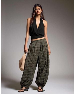 Bershka Bloomer Trousers With Stoppers - Grey