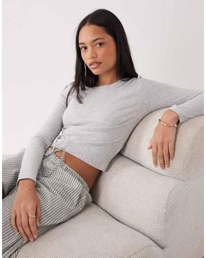 Brave Soul Cotton Long Sleeve T-Shirt - Grey