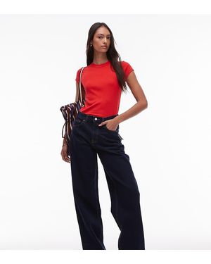 TOPSHOP Tall Cinch Low Rise Relaxed Jean - Red