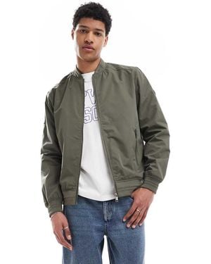 Threadbare 'Predict' Showerproof Classic Bomber Jacket - Grey