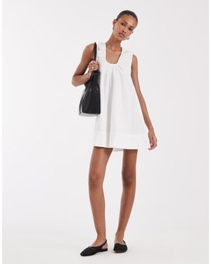 BRONZE SNAKE Sydney Smock Mini Dress - White
