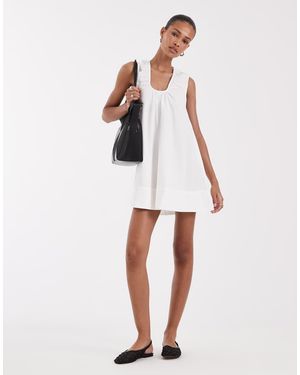 BRONZE SNAKE Sydney Smock Mini Jurk - Wit