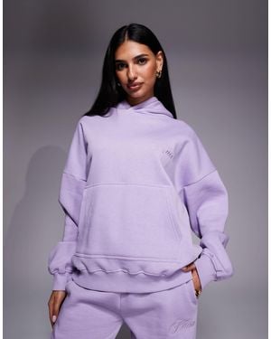 Kaiia Studio Embossed Logo Oversized Hoodie Co-Ord - Purple