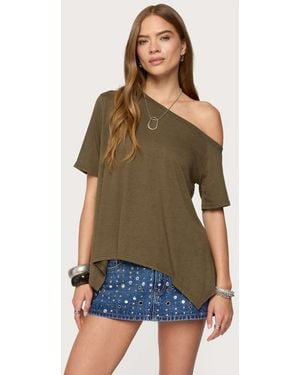 Edikted Josy Off Shoulder Handkerchief Top - Green