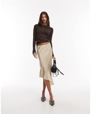 Weekday Asymmetrische Satijnen Rok - Wit