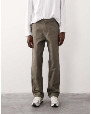 ASOS COLLECTIVE Straight Fit Carpenter Trousers - White
