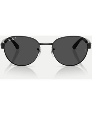 Ray-Ban Gafas De Sol Negras Cuadradas Con Lentes Grises Polarizadas De - Negro