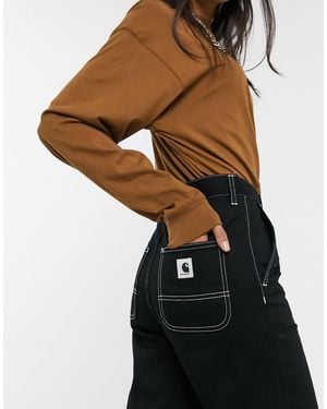 Carhartt – Jeans mit geradem Bein und Kontrastnähten - Schwarz