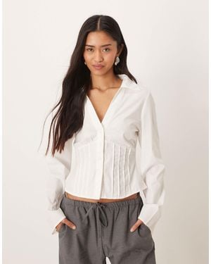 Gina Tricot Corset Style Shirt - White